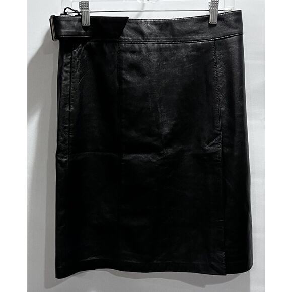 Bebe Butter Soft Black Genuine Leather Straight Skirt size 8-10, 30” waist Y2K - Picture 12 of 16